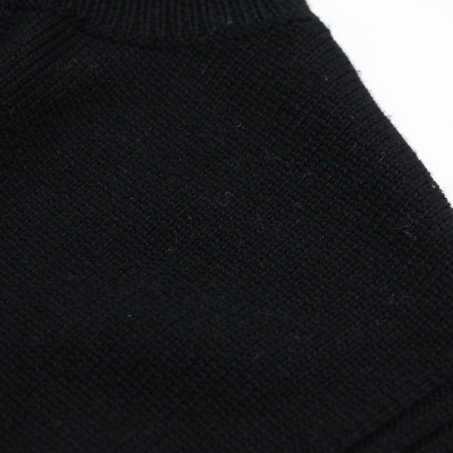 23秋冬 ウールミドルゲージ ボーダー ニット / プルオーバー 長袖 オフタートル ショート丈 リブ ウール ウォッシャブル