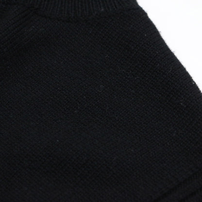 23秋冬 ウールミドルゲージ ボーダー ニット / プルオーバー 長袖 オフタートル ショート丈 リブ ウール ウォッシャブル