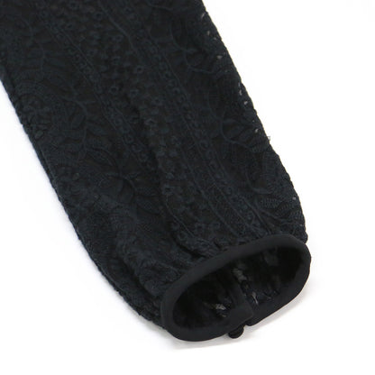 レース Vネック ブラウス / Colemore Lace Bernetta B 長袖 幾何学模様 刺繍 シルク