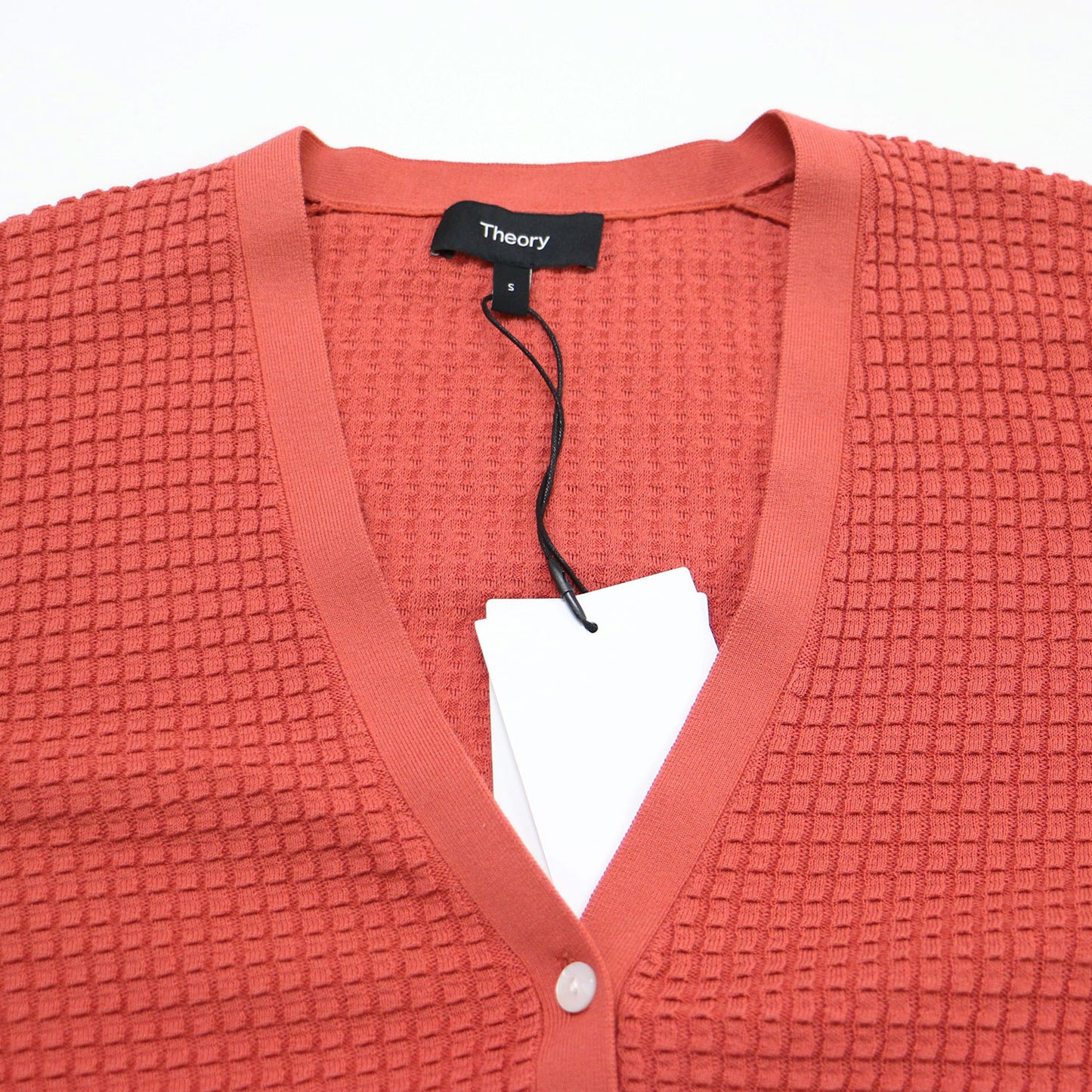 レース トリム Vネック カーディガン / BRISTOL COTTON LACE TRIM ニット ショート丈 長袖 模様編み コットン