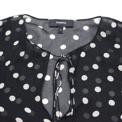 ポルカドット シルク チュニック ブラウス / POLKA DOT SILK FLUID TUNIC キーネック リボン シフォン