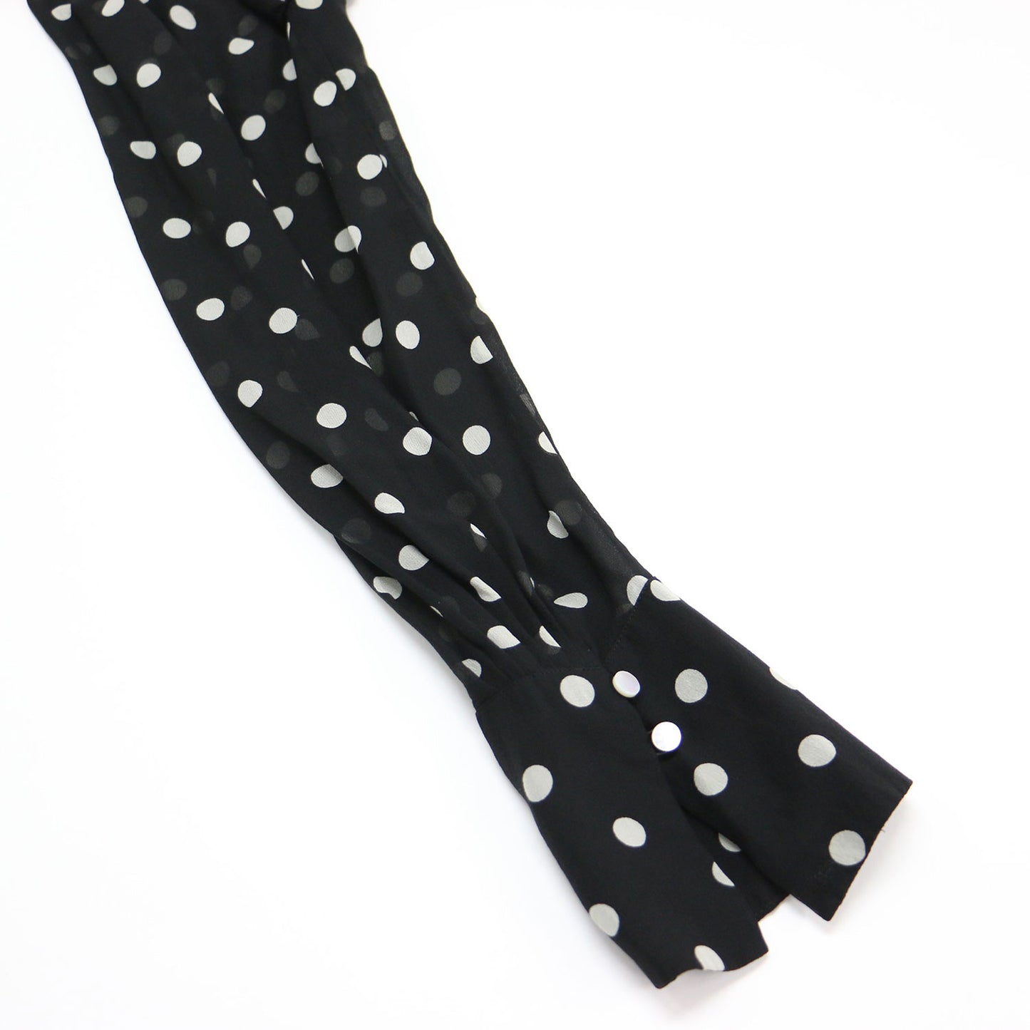 ポルカドット シルク チュニック ブラウス / POLKA DOT SILK FLUID TUNIC キーネック リボン シフォン