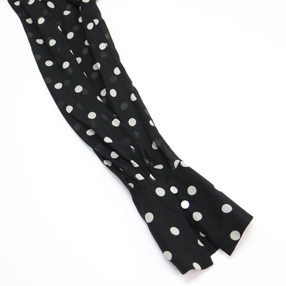 ポルカドット シルク チュニック ブラウス / POLKA DOT SILK FLUID TUNIC キーネック リボン シフォン