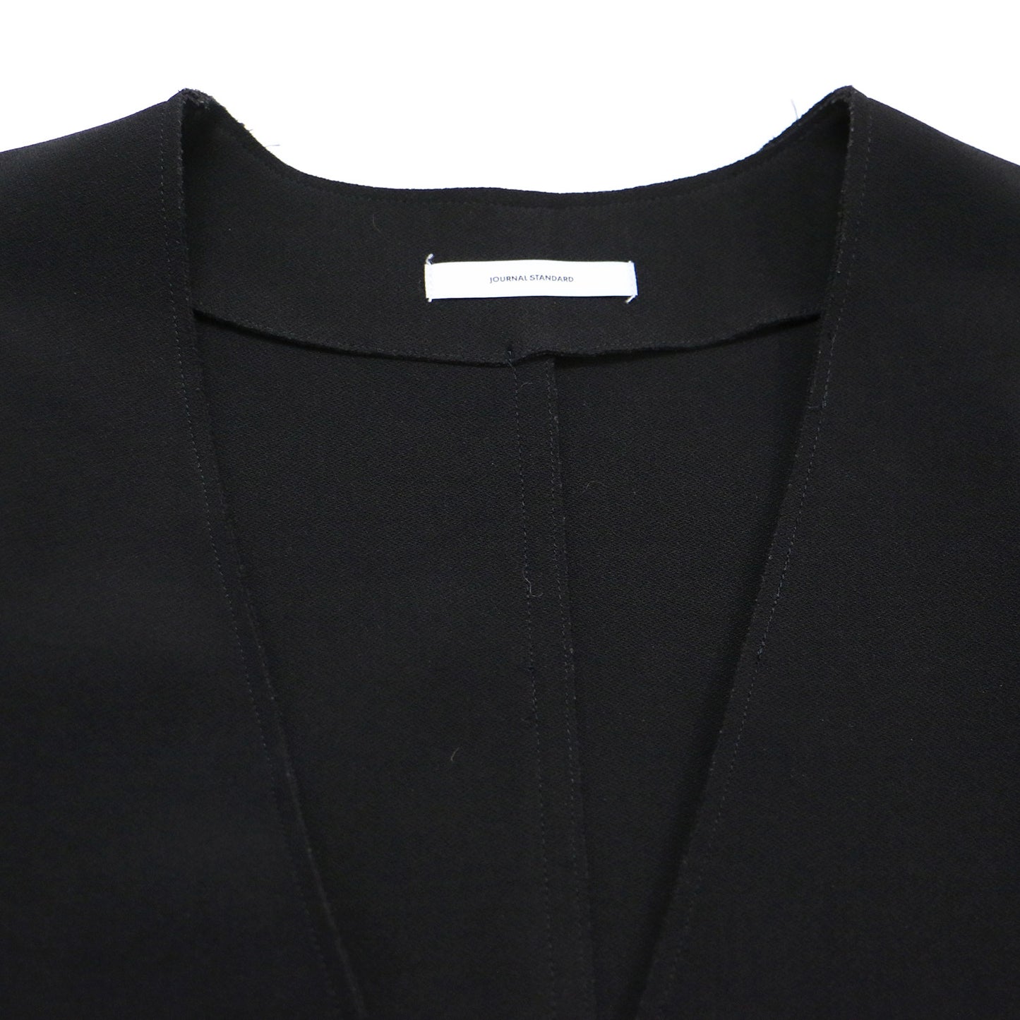 クレープ ストレッチ ジレ / ベスト Vネック プルオーバー フレンチスリーブ カットオフ