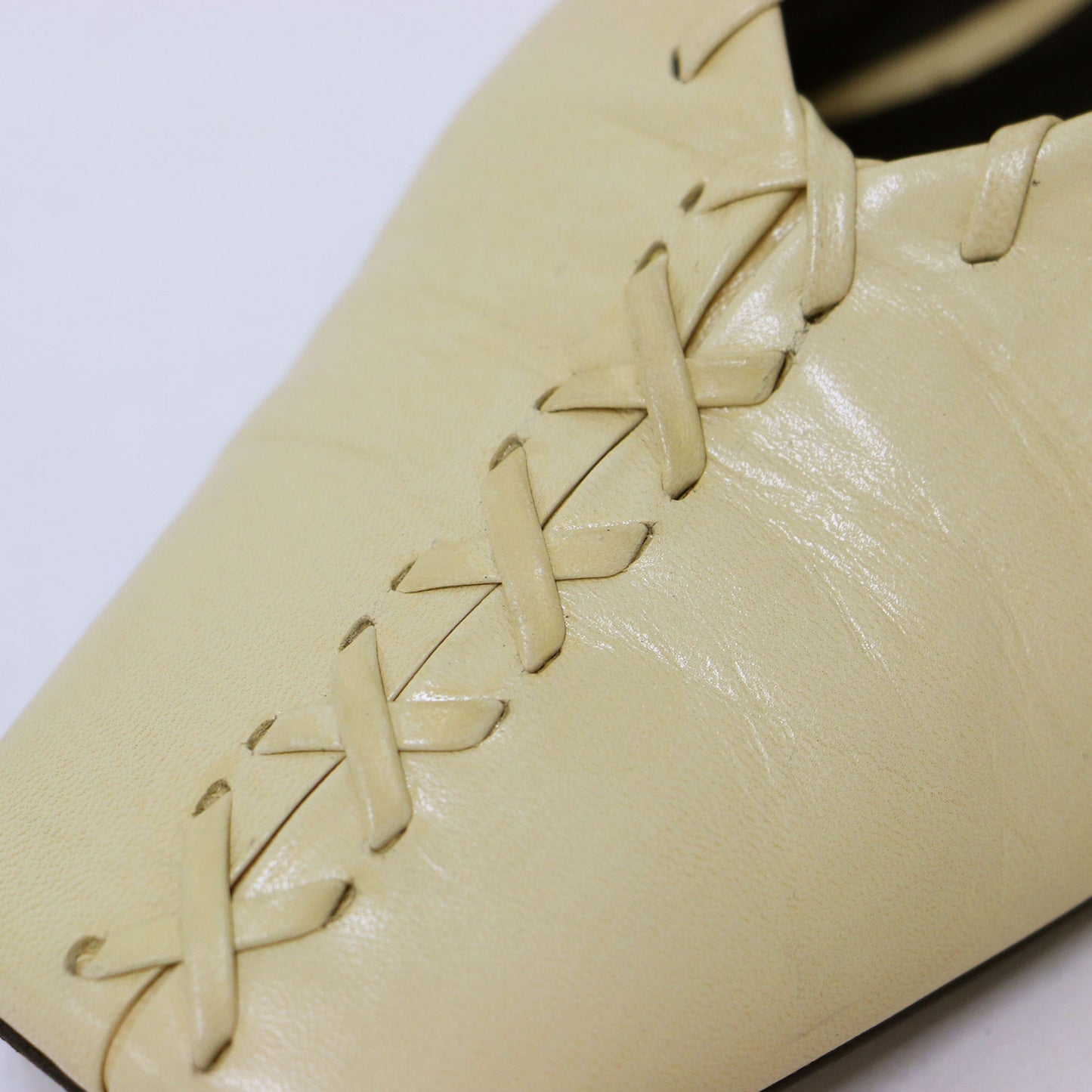 メタルアンクレット バレエシューズ / BALLERINA パンプス スクエアトゥ レースアップ やぎ革 レザー