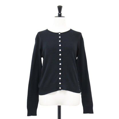 ロゴボタン コットン カーディガン プレッション / Swing ニット クルーネック 長袖 天竺素材 フランス製