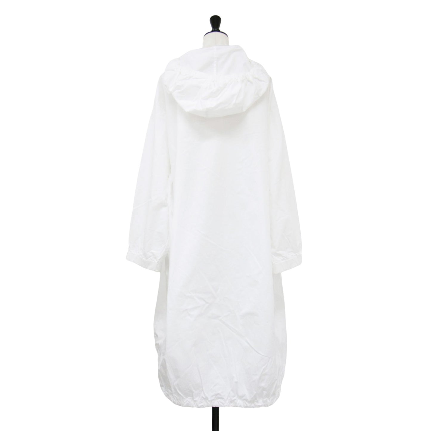24春夏 ギャザー フーデット コート / gather hooded CT ロング丈 ドロスト ポケット コットン リネン