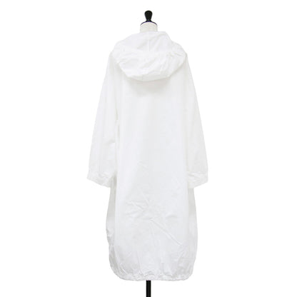 24春夏 ギャザー フーデット コート / gather hooded CT ロング丈 ドロスト ポケット コットン リネン