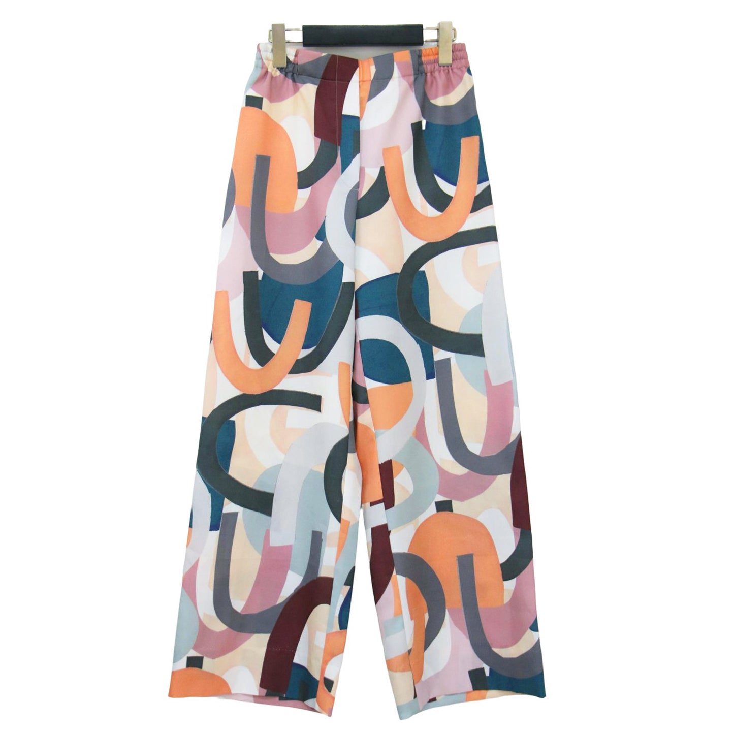 22秋冬 シェイププリント イージー ストレート パンツ / ワイド ハイウエスト 総柄 ウエストゴム