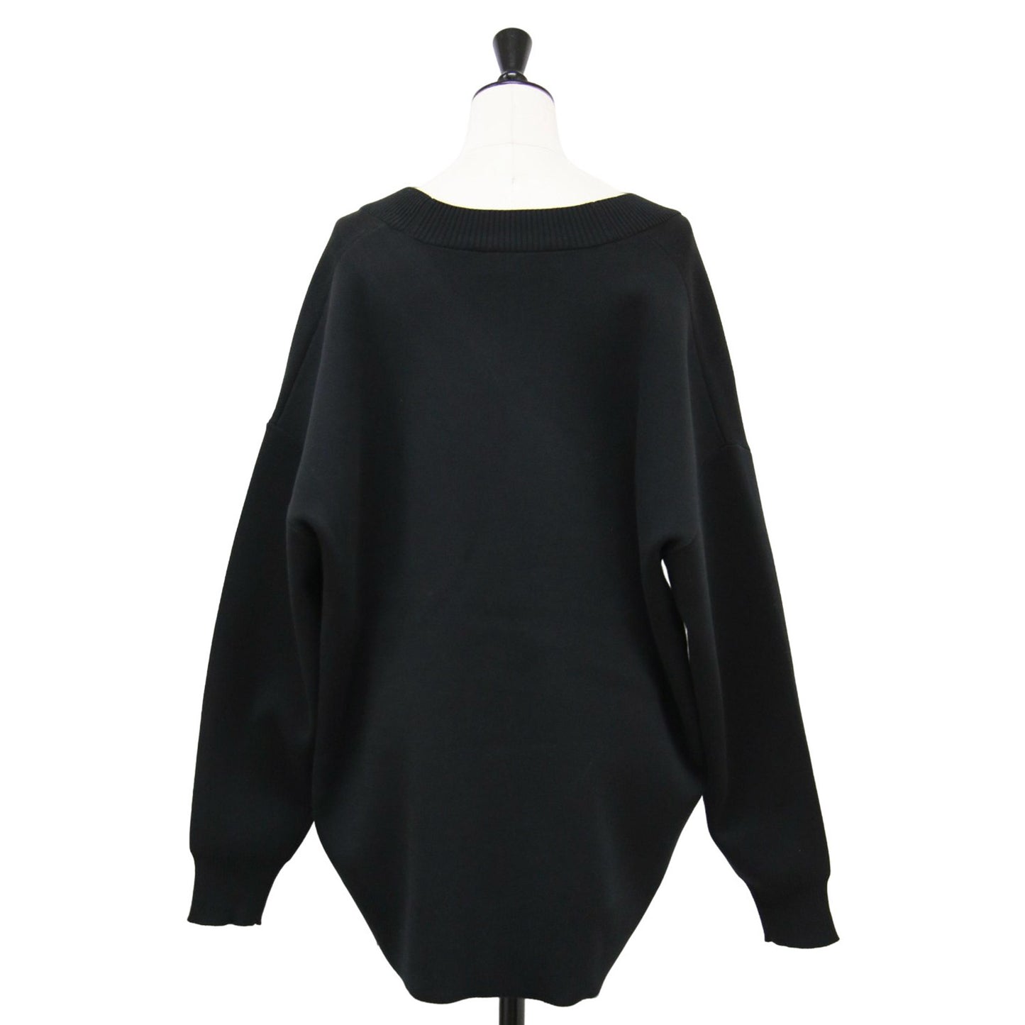 23秋冬 サイドジップ メタルボタン カーディガン / Side Zip Painted Metal Button Cardigan ニット 長袖 Vネック オーバーサイズ コットン