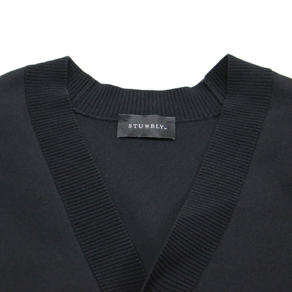 23秋冬 サイドジップ メタルボタン カーディガン / Side Zip Painted Metal Button Cardigan ニット 長袖 Vネック オーバーサイズ コットン