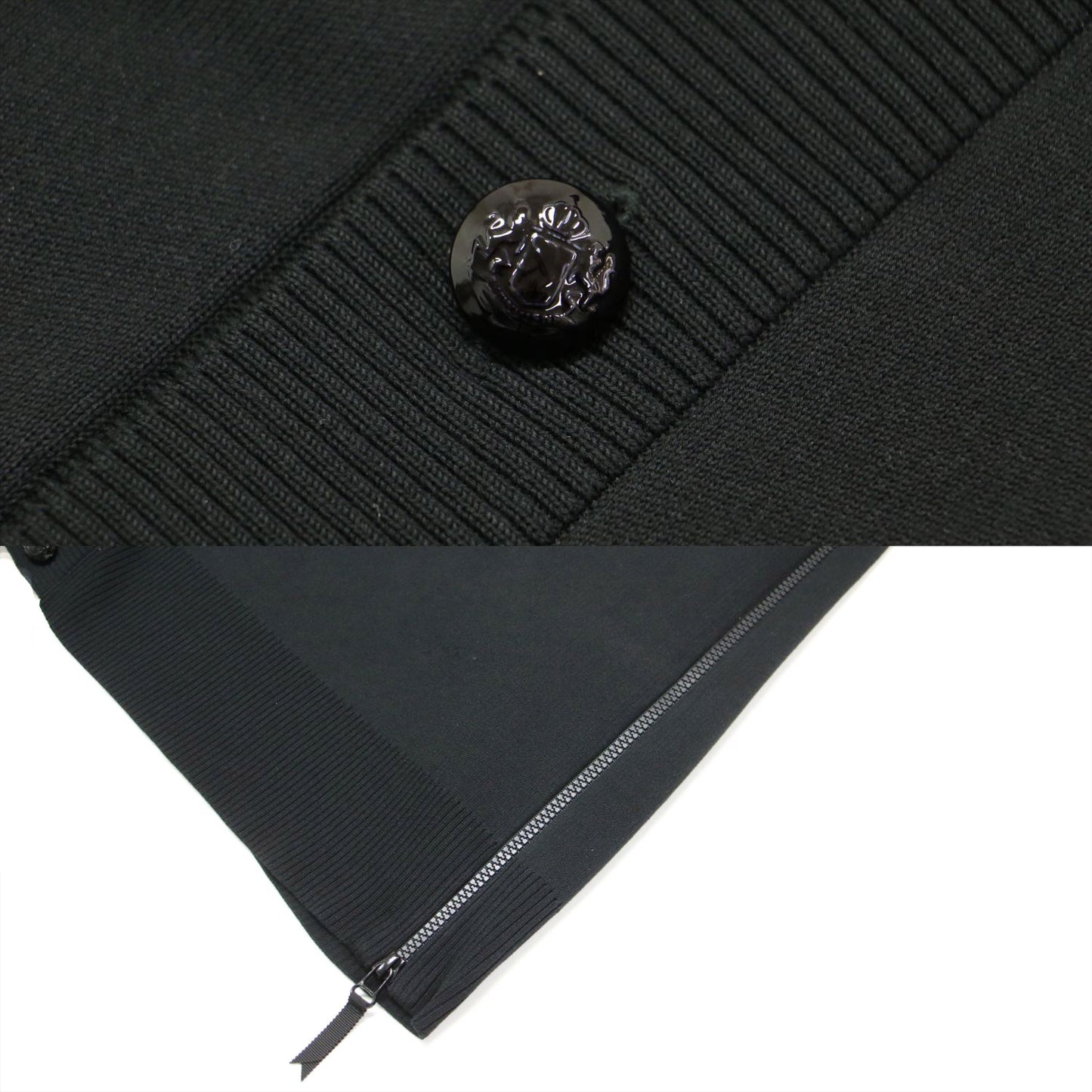 23秋冬 サイドジップ メタルボタン カーディガン / Side Zip Painted Metal Button Cardigan ニット 長袖 Vネック オーバーサイズ コットン