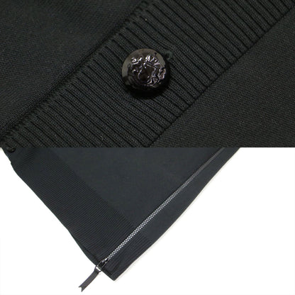 23秋冬 サイドジップ メタルボタン カーディガン / Side Zip Painted Metal Button Cardigan ニット 長袖 Vネック オーバーサイズ コットン