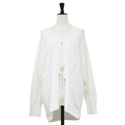 22春夏 オーパスフォンズ フーディ ジップアップパーカー / Opus Fons ニット 長袖 Vネック ワイド コットン