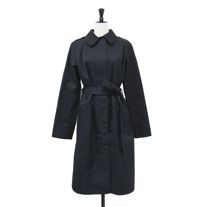 トレンチ コート / MANTEAU ロング Iライン 比翼ボタン ベルト付き 肩パッド エポーレット スリット ロゴ