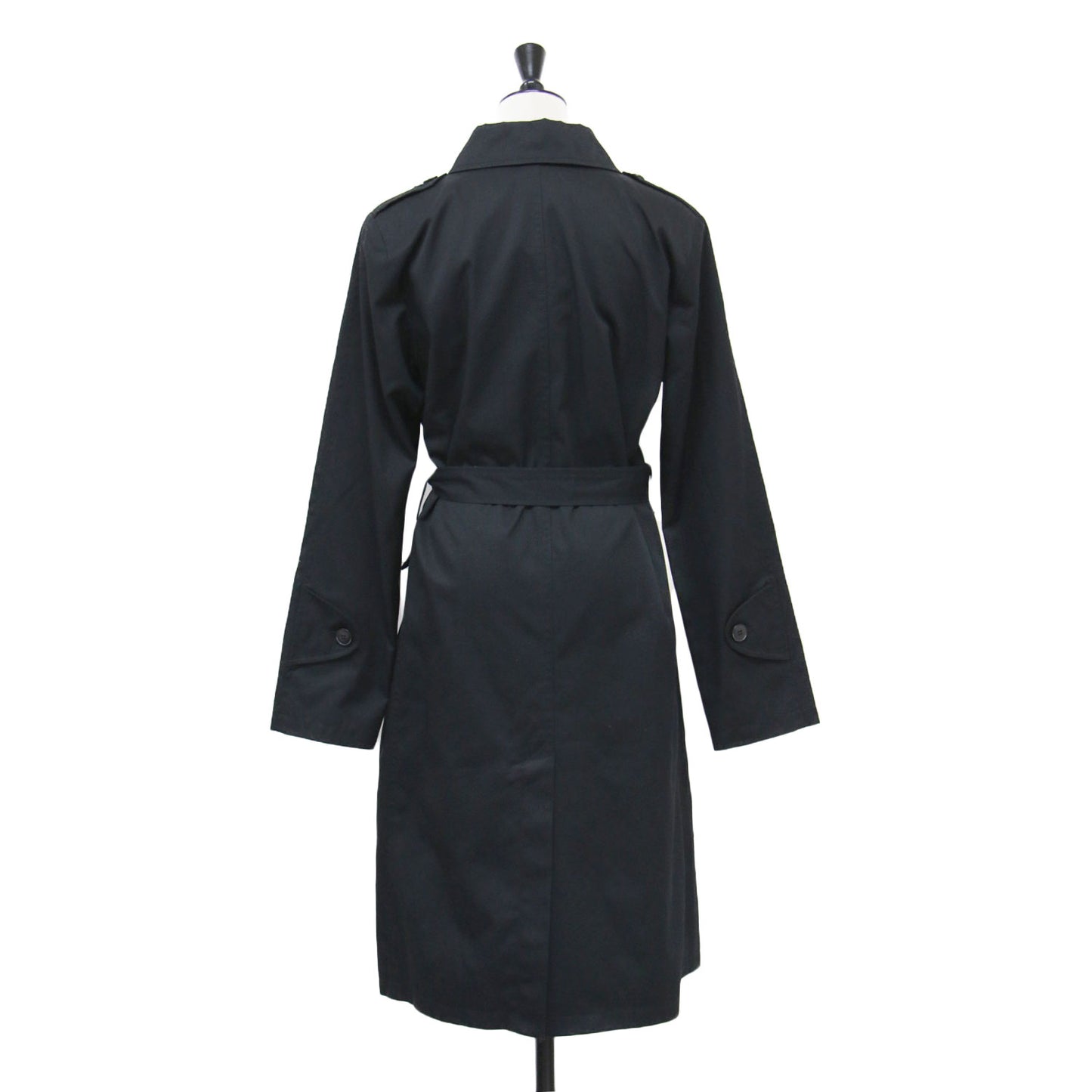トレンチ コート / MANTEAU ロング Iライン 比翼ボタン ベルト付き 肩パッド エポーレット スリット ロゴ