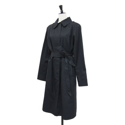 トレンチ コート / MANTEAU ロング Iライン 比翼ボタン ベルト付き 肩パッド エポーレット スリット ロゴ