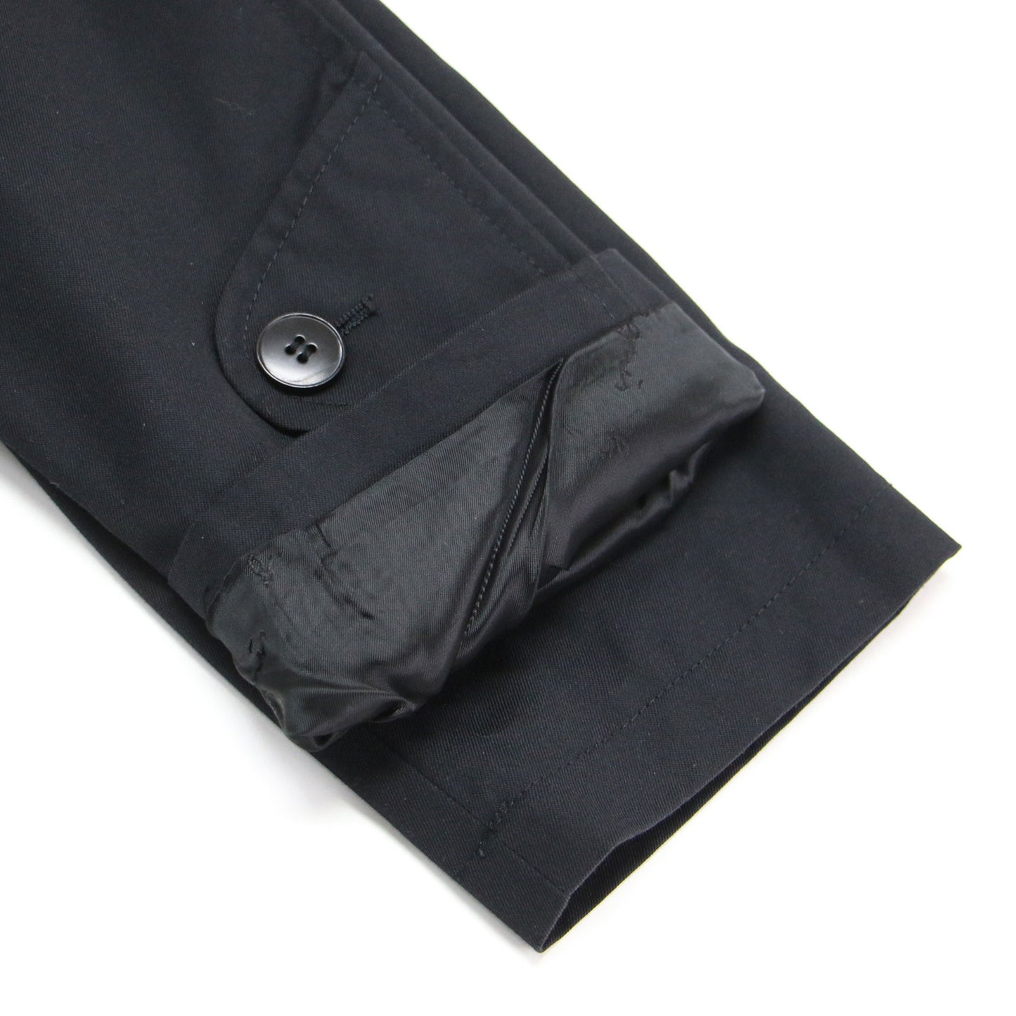 トレンチ コート / MANTEAU ロング Iライン 比翼ボタン ベルト付き 肩パッド エポーレット スリット ロゴ