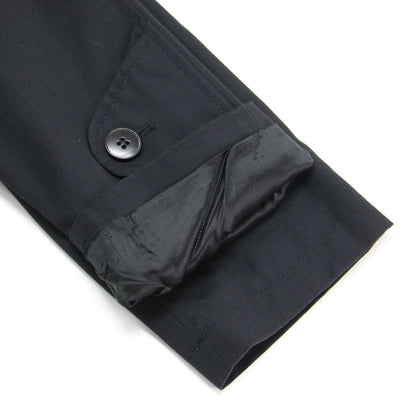 トレンチ コート / MANTEAU ロング Iライン 比翼ボタン ベルト付き 肩パッド エポーレット スリット ロゴ