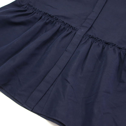 スタンドカラー ティアード ブラウス / シャツ 長袖 バンドカラー ペプラム フレア タック