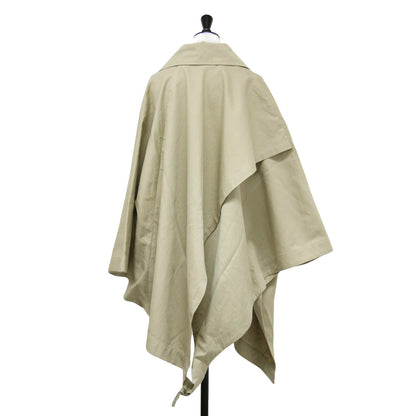 23春夏 コットン ヘンプ ミリタリー アシンメトリック コート / ポンチョ スリット ワイド