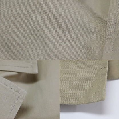 23春夏 コットン ヘンプ ミリタリー アシンメトリック コート / ポンチョ スリット ワイド