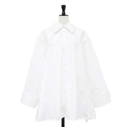 24春夏 コットン ワイドカラー ボックスシャツ / SHIRT 74 チュニック 長袖 ワイド スリット イタリア製