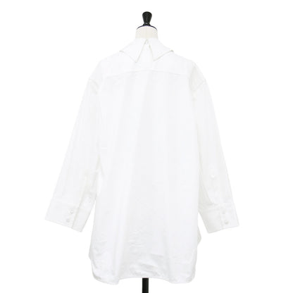 24春夏 コットン ワイドカラー ボックスシャツ / SHIRT 74 チュニック 長袖 ワイド スリット イタリア製