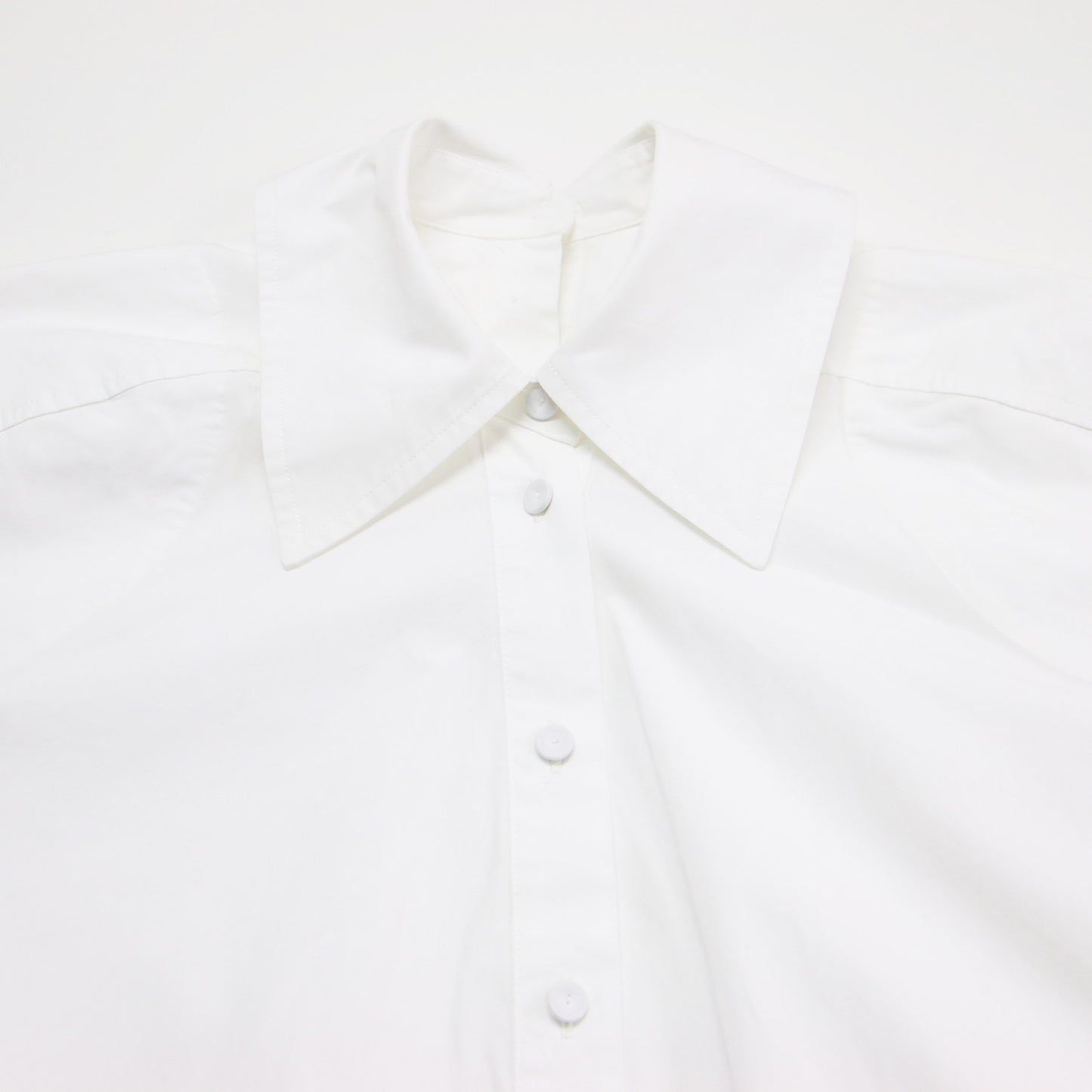 24春夏 コットン ワイドカラー ボックスシャツ / SHIRT 74 チュニック 長袖 ワイド スリット イタリア製