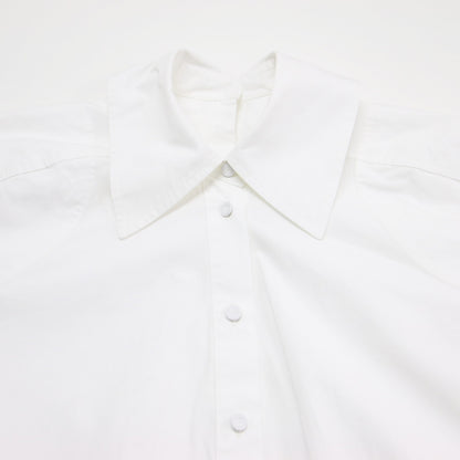 24春夏 コットン ワイドカラー ボックスシャツ / SHIRT 74 チュニック 長袖 ワイド スリット イタリア製