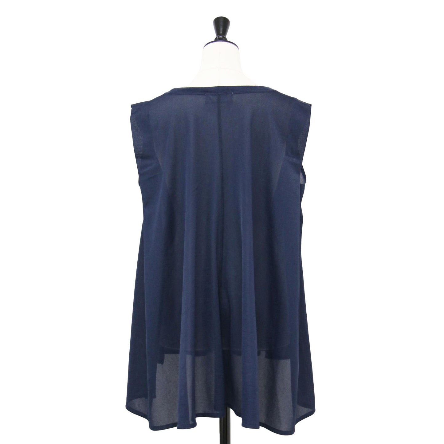 24春夏 バックフレア ノースリーブ カットソー / ブラウス クルーネック シアー スリット