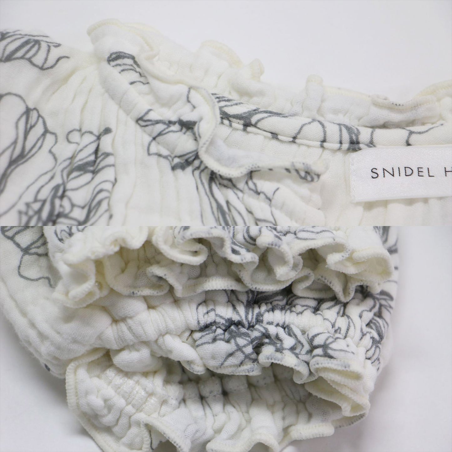 22春夏 トリプルガーゼ 花柄 ロングスリーブ ティアード ワンピース / ルームウェア 長袖 ロング丈 フリル Vネック コットン