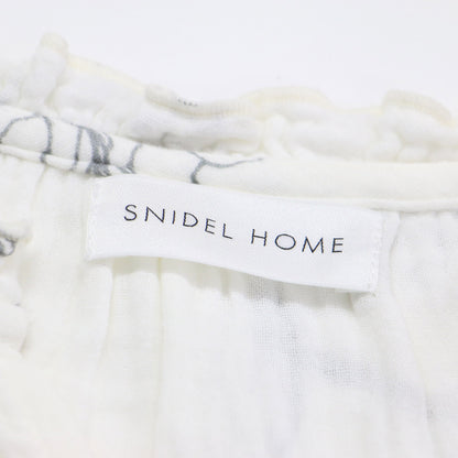 22春夏 トリプルガーゼ 花柄 ロングスリーブ ティアード ワンピース / ルームウェア 長袖 ロング丈 フリル Vネック コットン