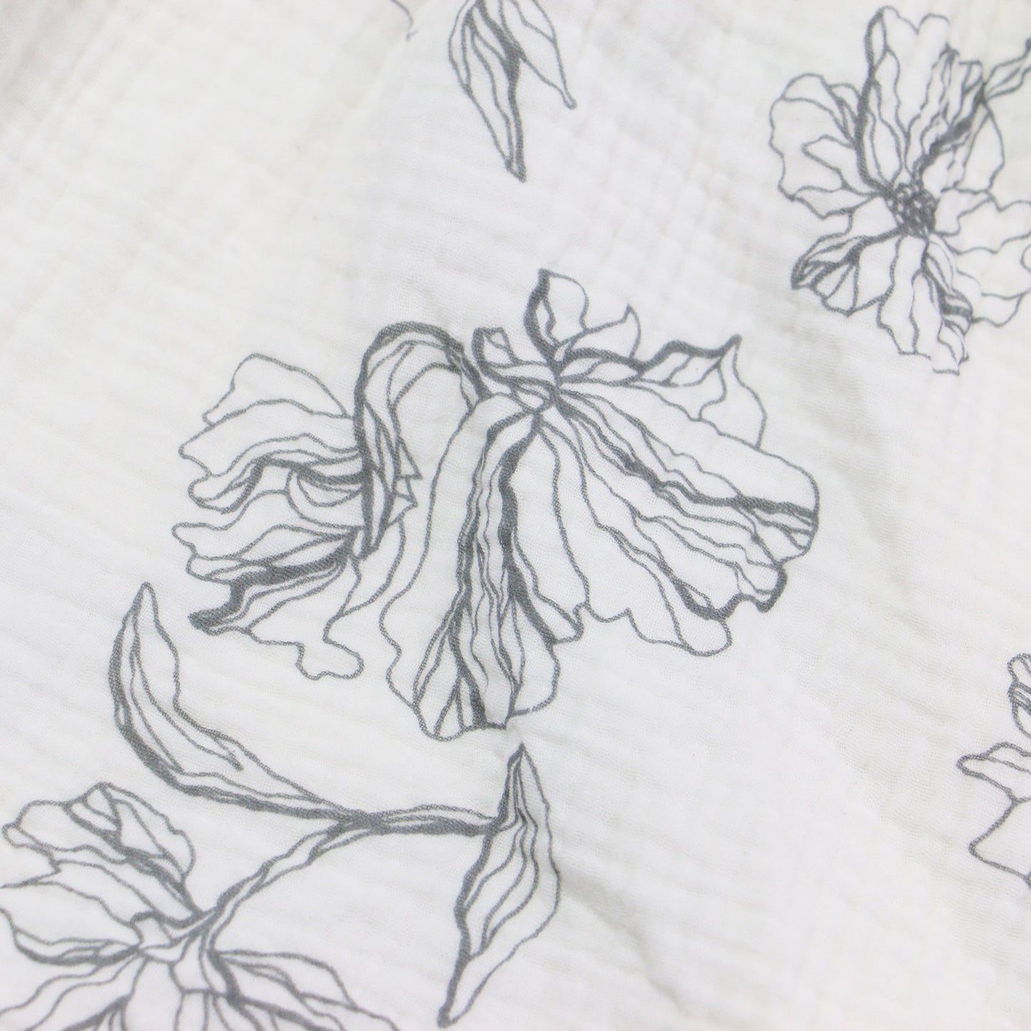 22春夏 トリプルガーゼ 花柄 ロングスリーブ ティアード ワンピース / ルームウェア 長袖 ロング丈 フリル Vネック コットン