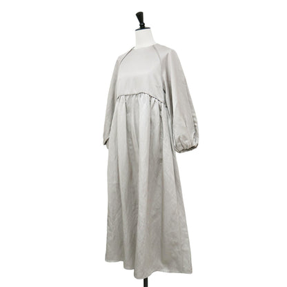 ボリューム袖 ワンピース / ロング丈 バルーンスリーブ 長袖 ラグラン ギャザー フレア