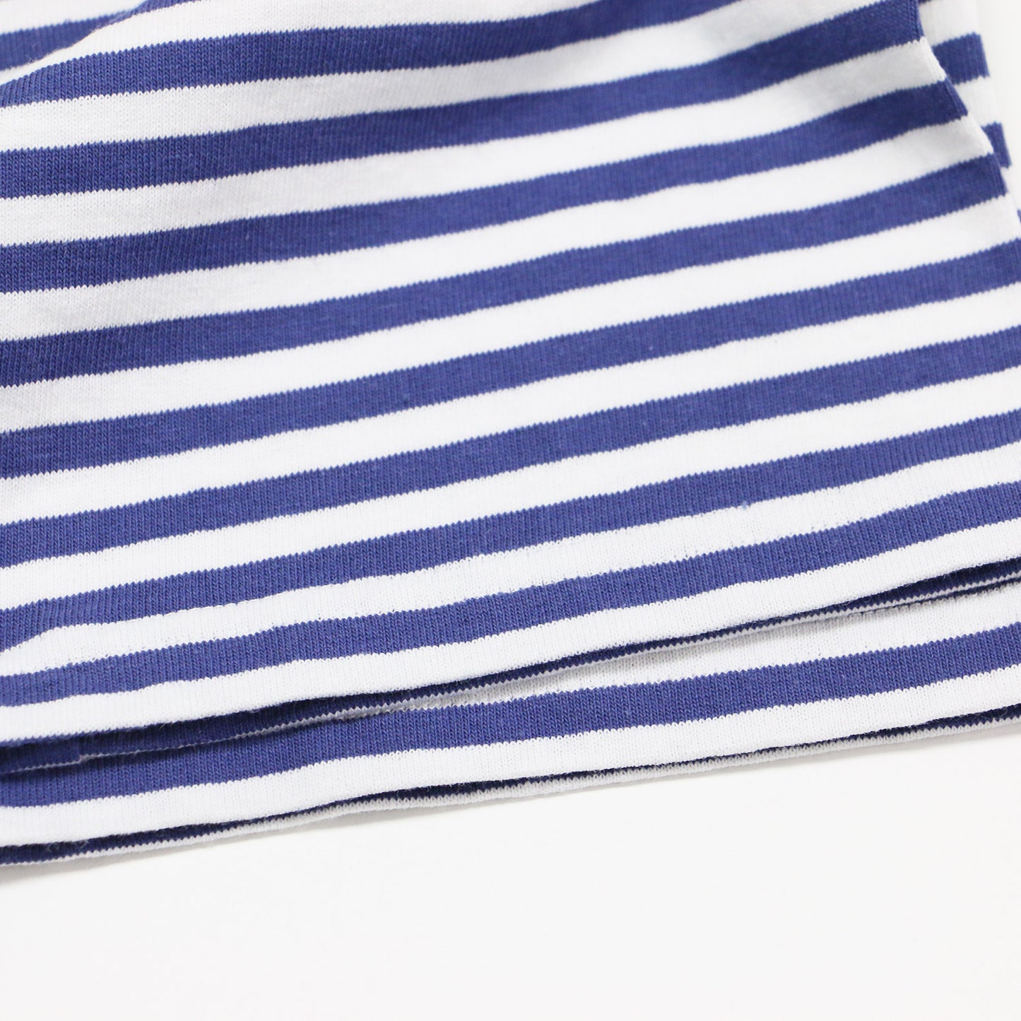 ボートネック フレア ボーダー カットソー / Tシャツ プルオーバー 長袖 シルバーボタン