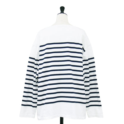 23秋冬 ボーダー プルオーバー / カットソー 長袖 ボートネック コットン