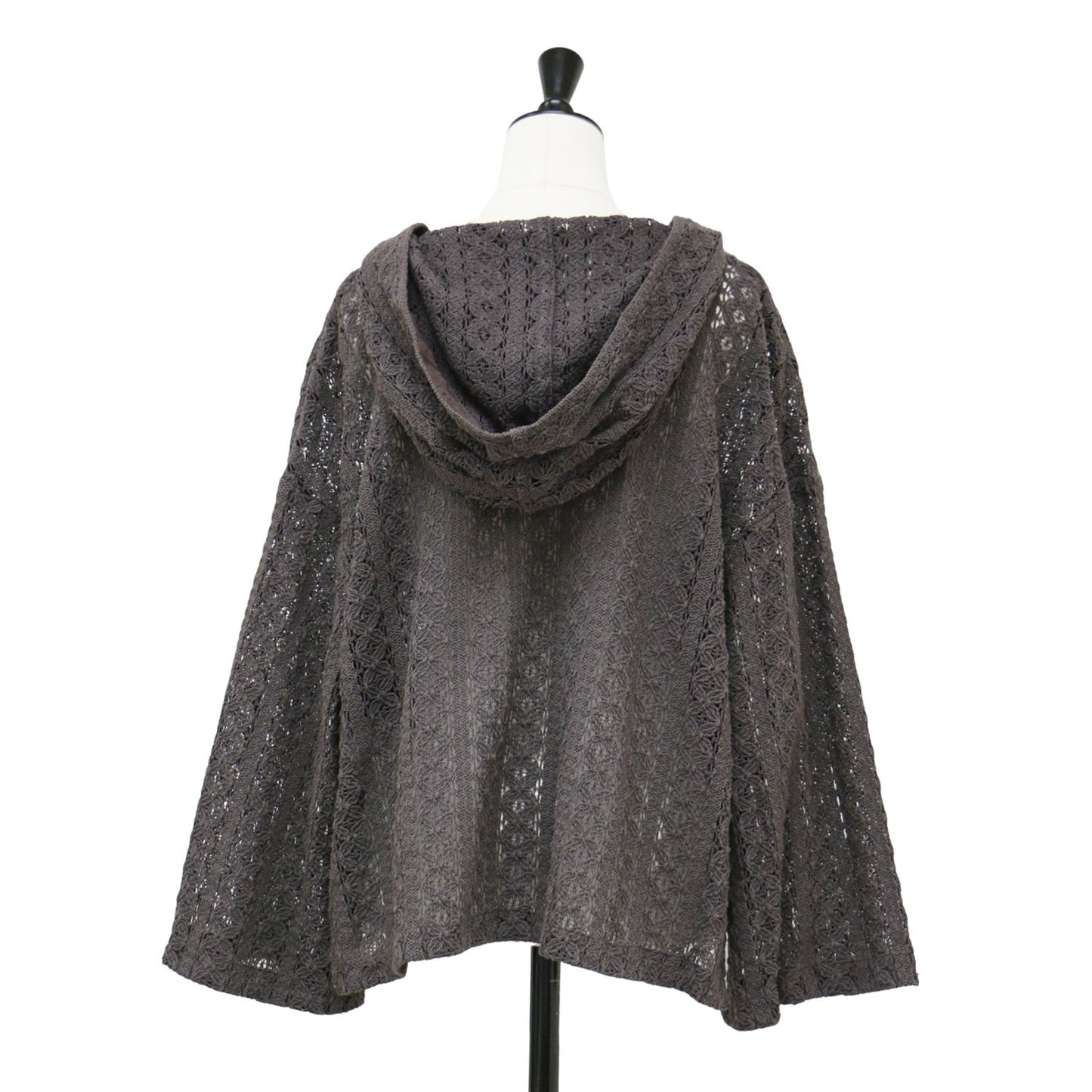 レトロフラワー ラッセルレース フード ブラウス / ショート丈 長袖 ドロップショルダー 花柄 コットン