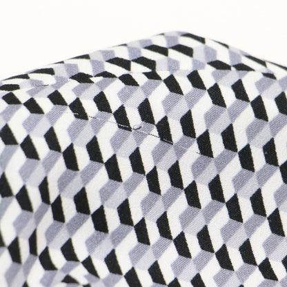 ジオメ柄 マーメイドワンピース / ロング丈 Vネック 長袖 幾何学柄 総柄 プリント リボン ウォッシャブル