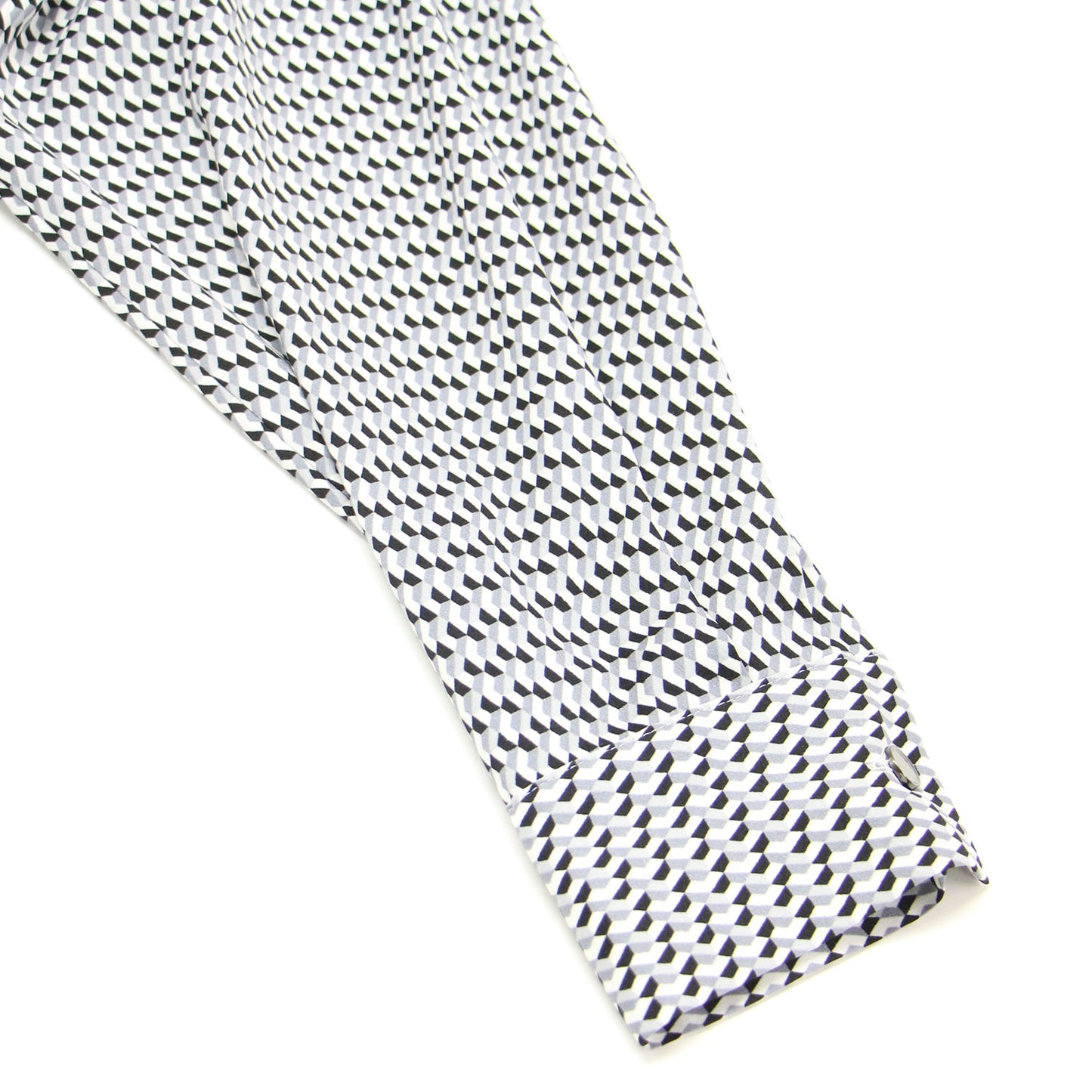 ジオメ柄 マーメイドワンピース / ロング丈 Vネック 長袖 幾何学柄 総柄 プリント リボン ウォッシャブル