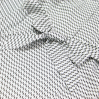 ジオメ柄 マーメイドワンピース / ロング丈 Vネック 長袖 幾何学柄 総柄 プリント リボン ウォッシャブル