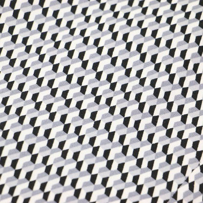 ジオメ柄 マーメイドワンピース / ロング丈 Vネック 長袖 幾何学柄 総柄 プリント リボン ウォッシャブル