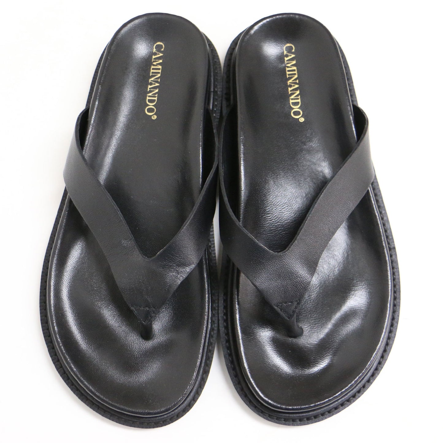 トングサンダル / THONG SLIDES ラバーソール レザー