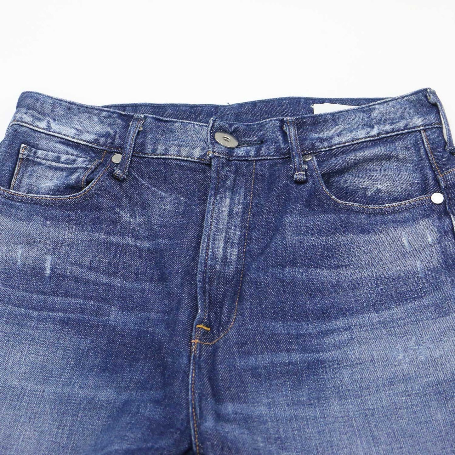 ザ エイティーズ テーパード クロップド デニム パンツ / THE EIGHTYS ダメージ加工 ストレッチ コットン