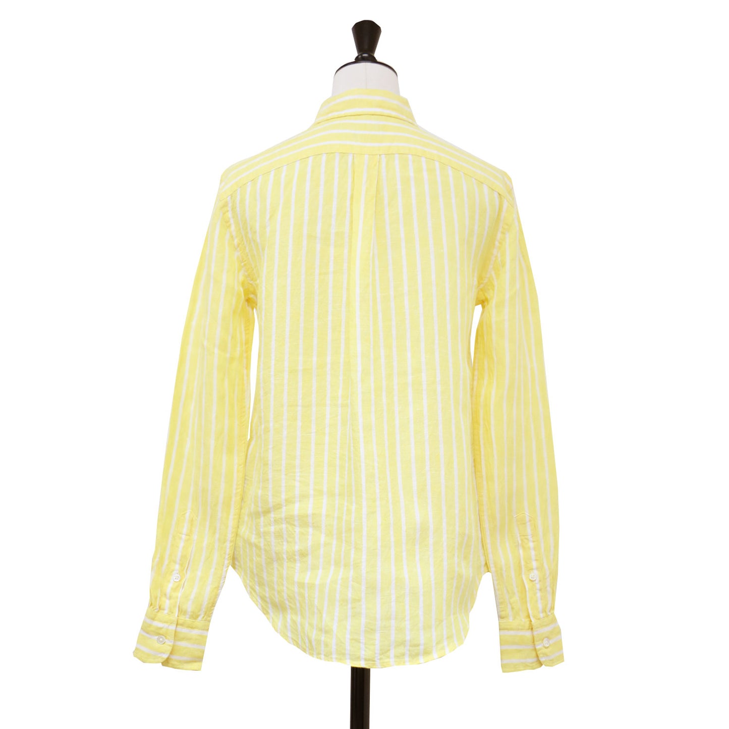 ストライプ柄 リラックスド フィット リネン シャツ / レギュラーカラー 長袖 ポニー刺繍