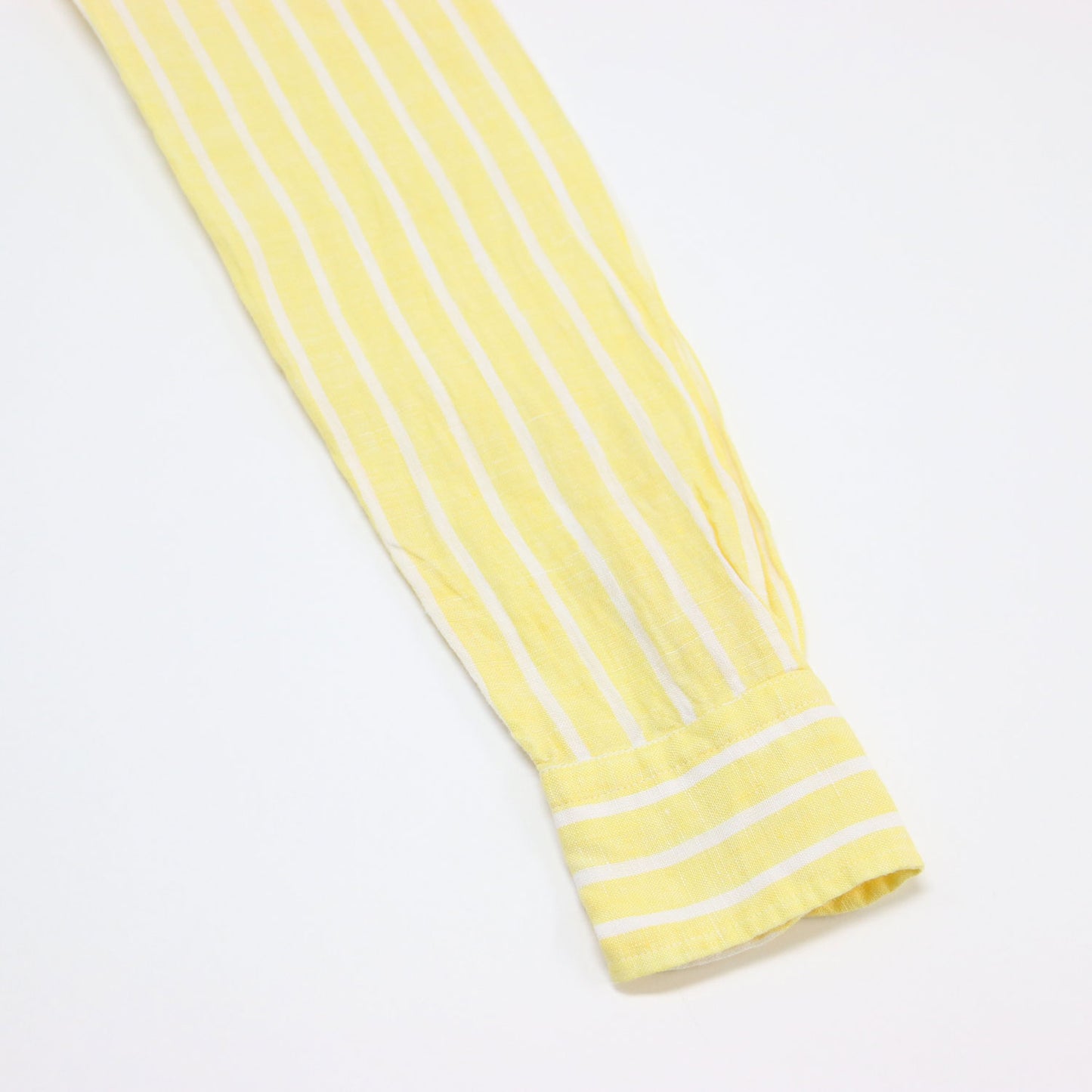 ストライプ柄 リラックスド フィット リネン シャツ / レギュラーカラー 長袖 ポニー刺繍