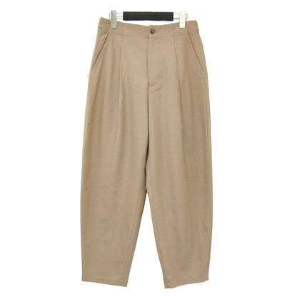 24春夏 カーブド テーパード ストレッチ ウール パンツ / ハイウエスト タック プリーツ