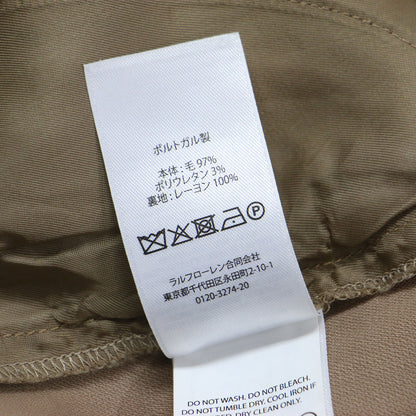 24春夏 カーブド テーパード ストレッチ ウール パンツ / ハイウエスト タック プリーツ