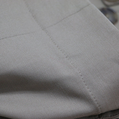 24春夏 カーブド テーパード ストレッチ ウール パンツ / ハイウエスト タック プリーツ