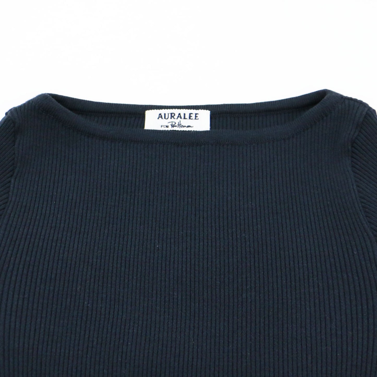 for Ron Herman 別注 ギザ ボートネック プルオーバー / ニット 長袖 リブ ロンハーマン コットン